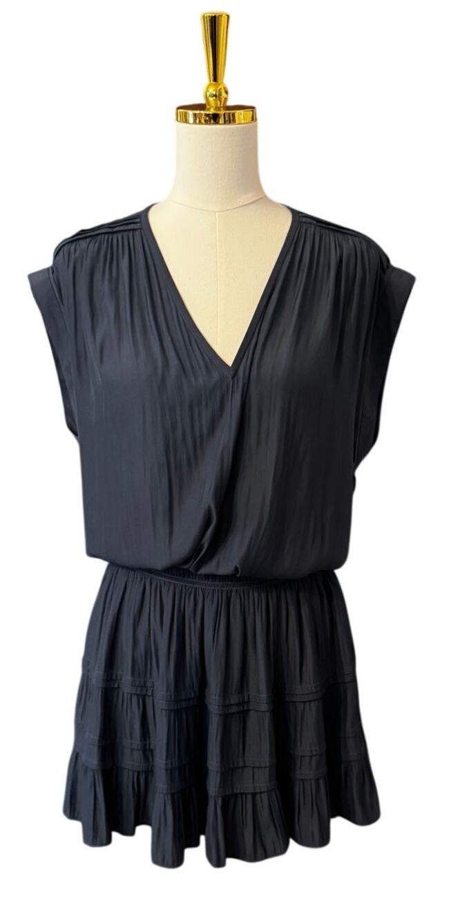 Ramy Brook Judy Navy Tiered Mini Dress, Size M, Retails $395